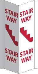 NMC - "Stairway", 16" Long x 8-3/4" Wide, Rigid Plastic Safety Sign - Rectangle, 0.125" Thick, Use for Accident Prevention - Industrial Tool & Supply
