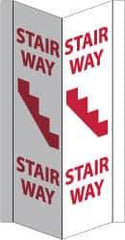 NMC - "Stairway", 16" Long x 8-3/4" Wide, Rigid Plastic Safety Sign - Rectangle, 0.125" Thick, Use for Accident Prevention - Industrial Tool & Supply