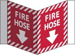 NMC - Fire Hose, Acrylic Fire Sign - 8-3/4" Wide x 5-3/4" High - Industrial Tool & Supply