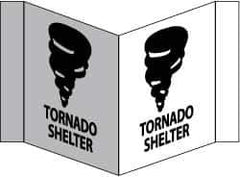 NMC - "Tornado Shelter", 8" Long x 14-1/2" Wide, Rigid Plastic Safety Sign - Rectangle, 0.125" Thick, Use for Accident Prevention - Industrial Tool & Supply