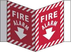 NMC - Fire Alarm, Acrylic Fire Sign - 8-3/4" Wide x 5-3/4" High - Industrial Tool & Supply