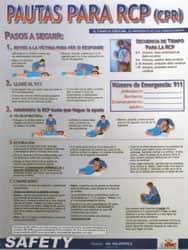 NMC - 18" Wide x 24" High Laminated Paper CPR Information Poster - Spanish - Industrial Tool & Supply