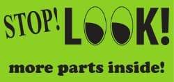 NMC - Stop! Look! More Parts Inside! Shipping Label - 2" High x 4-1/4" Wide - Industrial Tool & Supply