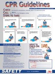 NMC - 18" Wide x 24" High Laminated Paper CPR Information Poster - English - Industrial Tool & Supply