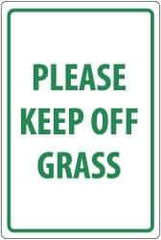 NMC - "Please Keep Off Grass", 18" Long x 12" Wide, Aluminum Safety Sign - Rectangle, 0.04" Thick, Use for Security & Admittance - Industrial Tool & Supply