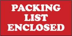 NMC - Packing List Enclosed Shipping Label - 1-3/8" High x 3" Wide - Industrial Tool & Supply