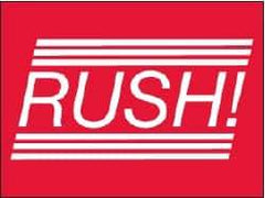 NMC - Rush! Shipping Label - 1-1/2" High x 2" Wide - Industrial Tool & Supply