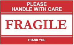NMC - Please Handle with Care - Fragile - Thank You Shipping Label - 2-1/2" High x 4" Wide - Industrial Tool & Supply