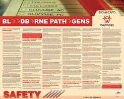 NMC - 30" Wide x 24" High Laminated Paper Bloodborne Pathogens Information Poster - English - Industrial Tool & Supply