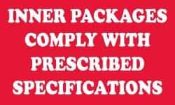 NMC - Inner Packages Comply with Prescribed Specifications DOT Shipping Label - 3" High x 5" Wide - Industrial Tool & Supply
