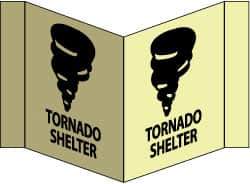 NMC - "Tornado Shelter - Tornado Shelter", 8" Long x 14-1/2" Wide, Rigid Plastic Safety Sign - Rectangle, 0.125" Thick, Use for Accident Prevention - Industrial Tool & Supply