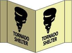 NMC - "Tornado Shelter - Tornado Shelter", 8" Long x 14-1/2" Wide, Rigid Plastic Safety Sign - Rectangle, 0.125" Thick, Use for Accident Prevention - Industrial Tool & Supply