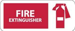 NMC - Fire Extinguisher, Plastic Fire Sign - 17" Wide x 7" High, Glow-in-the-Dark - Industrial Tool & Supply