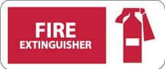 NMC - Fire Extinguisher, Plastic Fire Sign - 17" Wide x 7" High, Glow-in-the-Dark - Industrial Tool & Supply