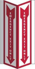 NMC - Emergency Exit Only, Acrylic Exit Sign - 8-3/4" Wide x 16" High - Industrial Tool & Supply