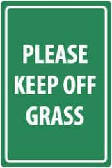 NMC - "Please Keep Off Grass", 18" Long x 12" Wide, Aluminum Safety Sign - Rectangle, 0.04" Thick, Use for Security & Admittance - Industrial Tool & Supply