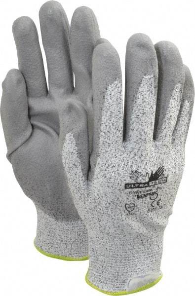MCR Safety - Size XL (10), ANSI Cut Lvl 2, Polyurethane Coated Cut Resistant Gloves - Palm & Fingers Coated, Dyneema Lining, Knit Wrist, Salt & Pepper/Gray, Paired - Industrial Tool & Supply