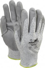 MCR Safety - Size XL (10), ANSI Cut Lvl 2, Polyurethane Coated Cut Resistant Gloves - Palm & Fingers Coated, Dyneema Lining, Knit Wrist, Salt & Pepper/Gray, Paired - Industrial Tool & Supply