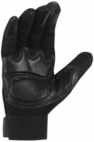 MCR Safety - Size S (7) Grain Synthetic Leather General Protection Work Gloves - For General Purpose, Uncoated, Hook & Loop Cuff, Full Fingered, Black, Paired - Industrial Tool & Supply