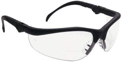 MCR Safety - +2.5, Clear Lenses, Scratch Resistant, Framed Magnifying Safety Glasses - UV Protection, Adjustable Temples, Black Plastic Frame, ANSI Z87.1+ - Industrial Tool & Supply