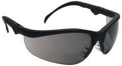 MCR Safety - +2.5, Gray Lenses, Scratch Resistant, Framed Magnifying Safety Glasses - UV Protection, Adjustable Temples, Black Plastic Frame, ANSI Z87.1+ - Industrial Tool & Supply