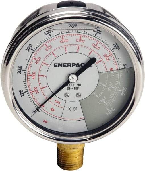 Enerpac - Hydraulic Pressure Gages & Adapters Type: Liquid-Filled Gauge Pressure Rating: 0 - 10000 - Industrial Tool & Supply