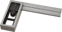 SPI - 4 Inch Long, 16R Double Square - 1/100, 1/64, 1/50 and 1/32 Inch Graduation, Hardened Steel - Industrial Tool & Supply