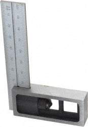 SPI - 4 Inch Long, English and Metric Double Square - 1/64 and 1/32 Inch Graduation, 0.5 and 1mm Graduation, Hardened Steel - Industrial Tool & Supply