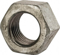 Value Collection - 1-1/4 - 7 UNC Steel Right Hand Hex Nut - 1-7/8" Across Flats, 1-1/16" High, Hot Dipped Galvanized Finish - Industrial Tool & Supply