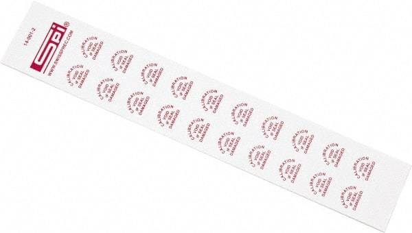 SPI - Inspection Label - Legend: Calibration Void If Seal Damaged, English, Red & White, No Coating - Industrial Tool & Supply