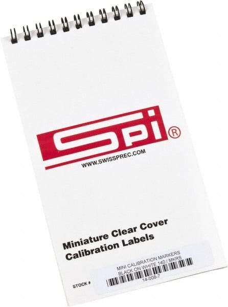 SPI - Calibration Label - Legend: Calibration, English, Black, 1" Long x 5/8" High, No Coating - Industrial Tool & Supply