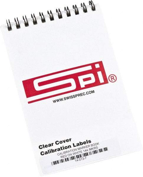 SPI - Calibration Label - Legend: Calibration, English, Red & White, 1-3/4" Long x 5/8" High, No Coating - Industrial Tool & Supply