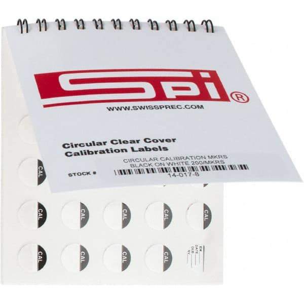 SPI - Calibration Label - Legend: Calibration, English, Black & White, No Coating - Industrial Tool & Supply