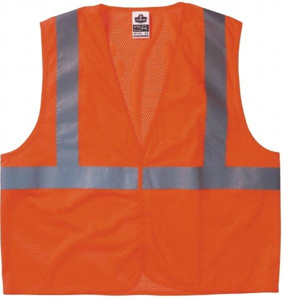 Ergodyne - Size 2X/3XL High Visibility Orange Mesh General Purpose Vest - 52 to 58" Chest, ANSI/ISEA 107, Hook & Loop Closure, 1 Pocket, Polyester - Industrial Tool & Supply
