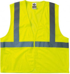 Ergodyne - Size 4X/5XL High Visibility Lime Mesh General Purpose Vest - 58 to 64" Chest, ANSI/ISEA 107, Hook & Loop Closure, 1 Pocket, Polyester - Industrial Tool & Supply