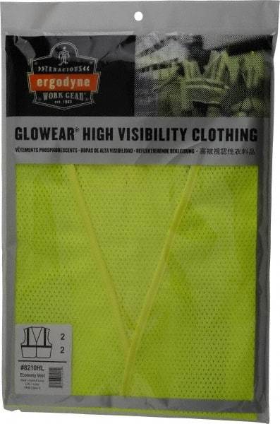 Ergodyne - Size L/XL High Visibility Lime Mesh General Purpose Vest - 44 to 52" Chest, ANSI/ISEA 107, Hook & Loop Closure, 1 Pocket, Polyester - Industrial Tool & Supply