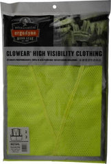 Ergodyne - Size 2X/3XL High Visibility Lime Mesh General Purpose Vest - 52 to 58" Chest, ANSI/ISEA 107, Hook & Loop Closure, 1 Pocket, Polyester - Industrial Tool & Supply