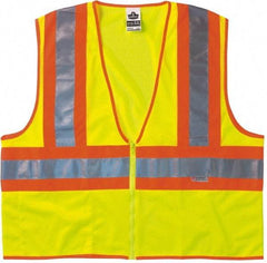 Ergodyne - Size S/M High Visibility Lime Mesh General Purpose Vest - 36 to 44" Chest, ANSI/ISEA 107, Zipper Closure, 1 Pocket, Polyester - Industrial Tool & Supply