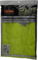 Ergodyne - Size L/XL High Visibility Lime Mesh/Solid Surveyor's Vest - 44 to 52" Chest, ANSI/ISEA 107, Zipper Closure, 6 Pockets, Polyester - Industrial Tool & Supply