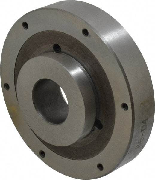 Buck Chuck Company - Adapter Back Plate for 6" Diam Self Centering Lathe Chucks - D1-4 Mount, 1-1/2" Through Hole Diam, 3.109mm ID, 5.88" OD, 1.166" Flange Height, Steel - Industrial Tool & Supply