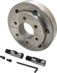 Buck Chuck Company - Adapter Back Plate for 10" Diam Self Centering Lathe Chucks - D1-8 Mount, 3.03" Through Hole Diam, 6.344mm ID, 8.03" OD, 1.566" Flange Height, Steel - Industrial Tool & Supply