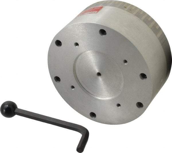 Suburban Tool - Fine Pole Round Permanent Magnetic Rotary Chuck - 6-1/4" Wide x 2-15/16" High, Ceramic - Industrial Tool & Supply