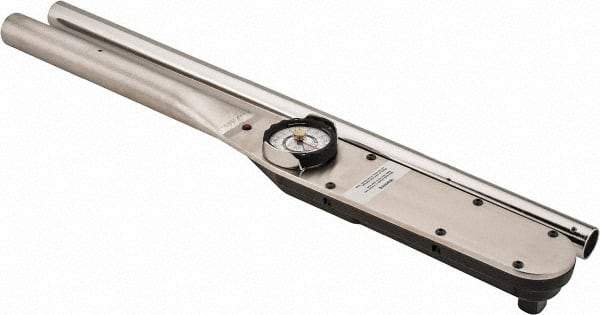 Proto - 3/4" Drive Dial Torque Wrench - 600 Ft/Lb Torque, 46-1/2" OAL, 10 Ft/Lb Graduation, Fixed Head - Industrial Tool & Supply