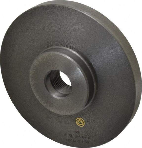 Bison - Adapter Back Plate for 8" Diam Self Centering Lathe Chucks - 1-1/2 - 8 Mount, 1-1/2" Through Hole Diam, 3.583mm ID, 8.11" OD, 0.866" Flange Height, Cast Iron - Industrial Tool & Supply