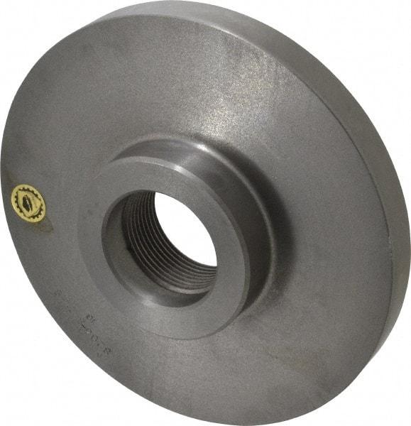 Bison - Adapter Back Plate for 8" Diam Self Centering Lathe Chucks - 2-1/4 - 8 Mount, 2-1/4" Through Hole Diam, 3.583mm ID, 8.11" OD, 0.866" Flange Height, Cast Iron - Industrial Tool & Supply