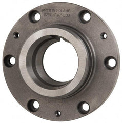 Bison - Adapter Back Plate for 10" Diam Self Centering Lathe Chucks - L-00 Mount, 2.2" Through Hole Diam, 9.88" OD, 0.83" Flange Height, Cast Iron - Industrial Tool & Supply