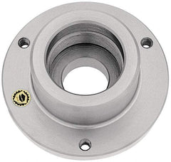 Bison - Adapter Back Plate for 10" Diam Self Centering Lathe Chucks - L-1 Mount, 4-1/8" Through Hole Diam, 8.82mm ID, 9.84" OD, 0.91" Flange Height, Steel - Industrial Tool & Supply