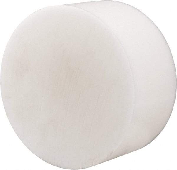 Made in USA - 4 Inch Diameter, 3 Inch Thick, Plastic Disc - Natural, Acetal - Industrial Tool & Supply