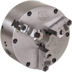 Pratt Burnerd America - 3 Jaws, 10" Diam, Self Centering Manual Lathe Chuck - Plain Back Mount Spindle, Adjustable, Reversible, 3,300 Max RPM, 3" Through Hole Diam, Forged Steel - Industrial Tool & Supply