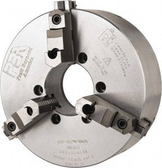Pratt Burnerd America - 3 Jaws, 12" Diam, Self Centering Manual Lathe Chuck - Plain Back Mount Spindle, Adjustable, Reversible, 2,300 Max RPM, 4.06" Through Hole Diam, Forged Steel - Industrial Tool & Supply